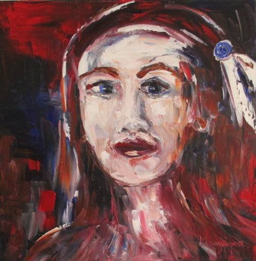 The face 3, abstract oil paintings by artist Mary Papas,
