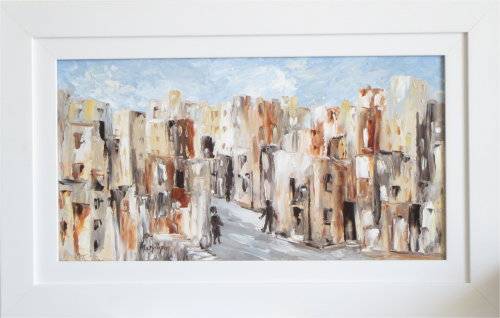 The Old Neighbourhood , framed  oil painting by Mary Papas