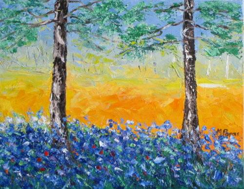 Country Scene 52, oil painting by Mary Papas>>winter sale<<