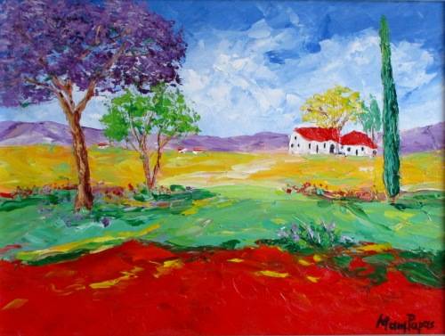 Country Scene,  oil painting by artist Mary Papas