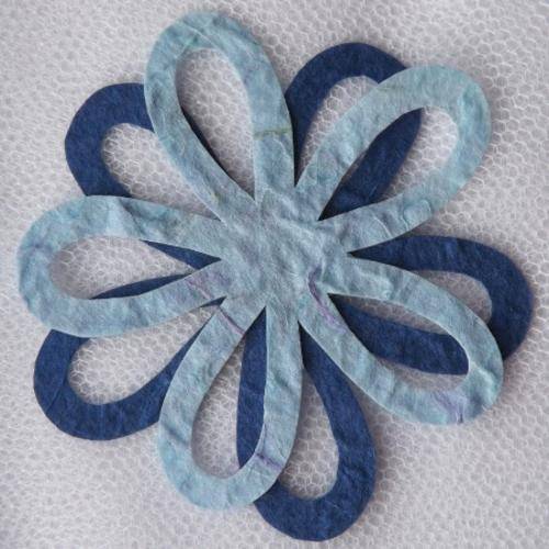 Mulberry paper flowers  "Blue" x4