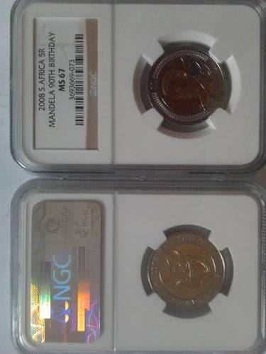 ***MS67***Very High Grade !!! ***90th Birthday Mandela R5 Coin *** NGC graded !!!!!