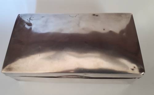 Silver cigarette box ( Birmingham Hallmark but almost rubbed away)