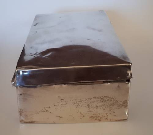 Silver cigarette box ( Birmingham Hallmark but almost rubbed away)