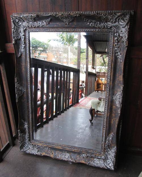 Large Baroque Framed Beveled Mirror