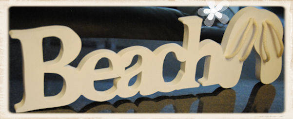 Painted Wooden Beach Sign