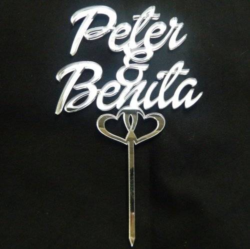 NAMES CAKE TOPPER - MIRROR ACRYLIC