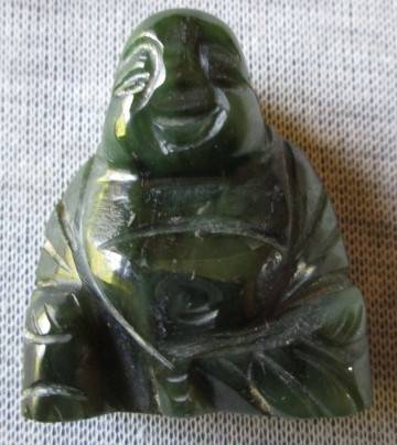 Green Stone Smiley Buddha