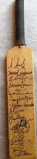 Mini Cricket Bat with Autographs