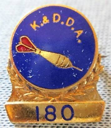 K. & D. D. A. Darts 180 Badge