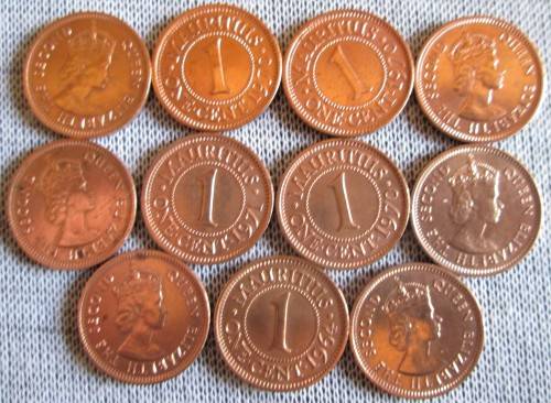 1 Cents Mauritius 1962/64/70/71 (Lot)
