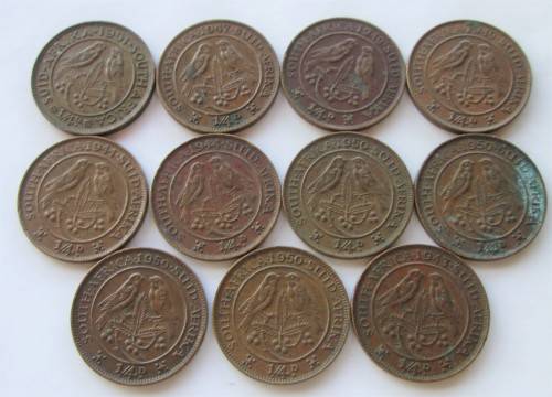 1/4 PENNY UNION OF SOUTH AFRICA COINS (SEE DESCRIPTION - DATES)