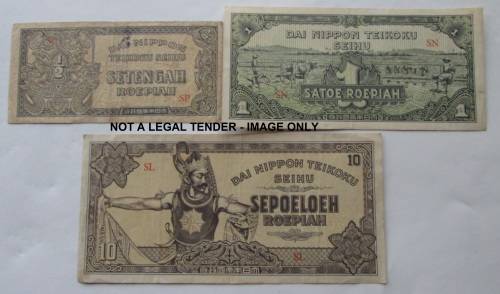 1944 Netherlands India Roepiah / Variety Notes (Lot)