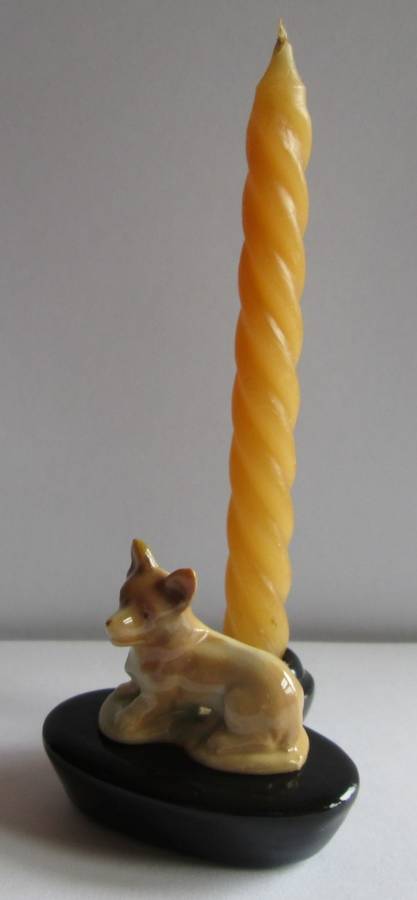 WADE CORGI ZOO LIGHTS CANDLE HOLDER CORGI FIRST WHIMSIES DERIVATIVES 1957-1962 (SEE DESCRIPTION)