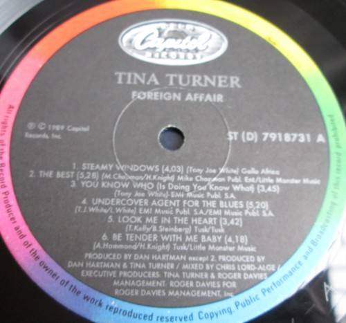 TINA TURNER - FOREIGN AFFAIR 1989 ST (D) 7918731 LP VINYL RECORDS