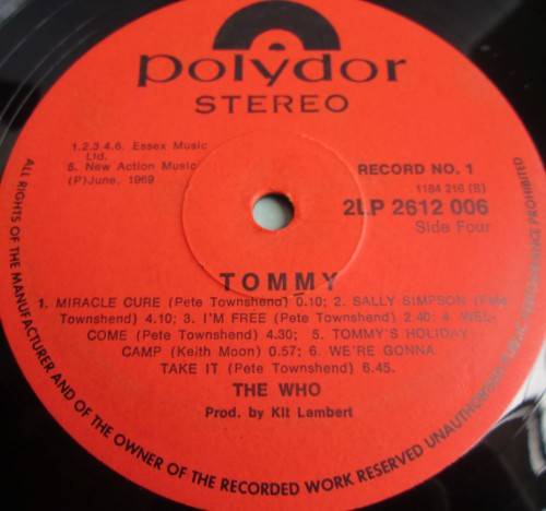 THOMMY - THE WHO 1968 (2LP 2612 006)