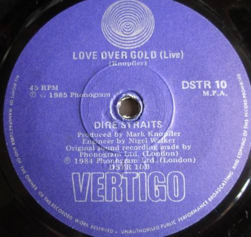 DIRE STRAIGHTS - MONEY FOR NOTHING 1985 (DSTR 10) 45 RPM