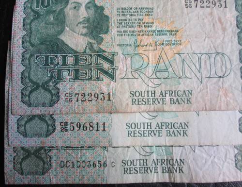 TEN RANDS SOUTH AFRICA NOTES x6 (LOT)