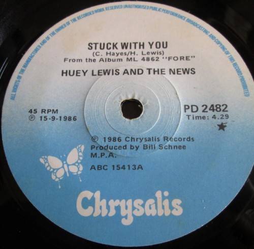 HUEY LEWIS AND THE NEWS - STUCK WITH YOU 1986 (P 2482) 45 RPM