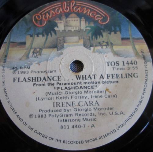 IRENE CARA - FLASHDANCE WHAT A FEELING 1983 (TOS 1440) 45 RPM