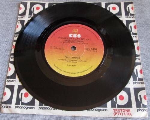 PAUL YOUNG - 1983 BROKEN MAN/WHEREVER I LAY MY HAT (SSC 5490) 45 RPM RECORD - A3204
