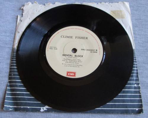 CLIMIE FISHER - 1987 MENTAL BLOCK/RISE TO THE OCCASION (EMIJ 2022837) 45 RPM RECORD - A3387