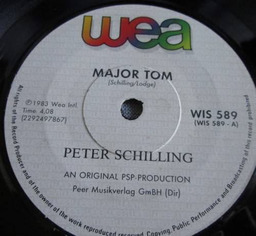 PETER SCHILLING - MAJOR TOM 1983 (WIS 589) 45 RPM RECORD