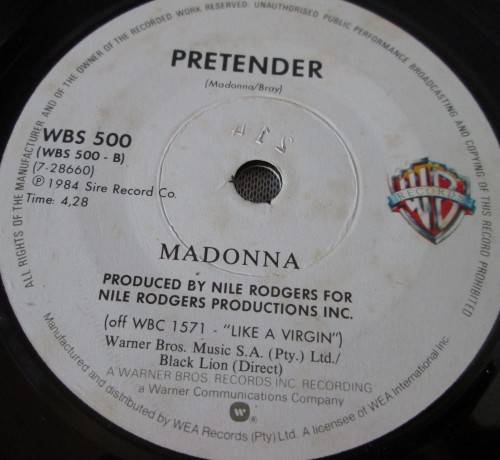 MADONNA - PAPA DON`T PREACH 1986 (WBS 500) 45 RPM RECORD