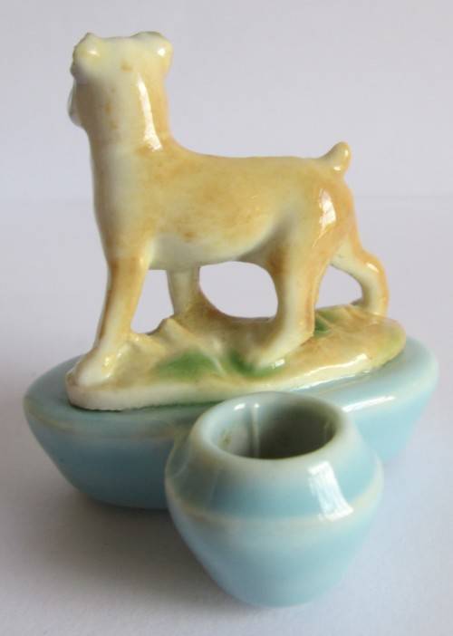 WADE BOXER - ZOO LIGHTS CANDLE HOLDER FIRST WHIMSIES 1957-1962 (SEE DESCRIPTION)