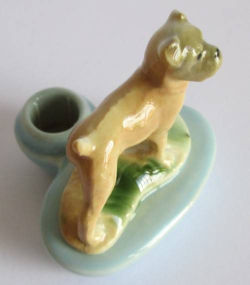 WADE BOXER - ZOO LIGHTS CANDLE HOLDER FIRST WHIMSIES 1957-1962 (SEE DESCRIPTION)