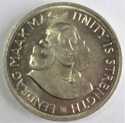 REPUBLIC OF SOUTH AFRICA 1963 50 CENTS (CROWN) SILVER