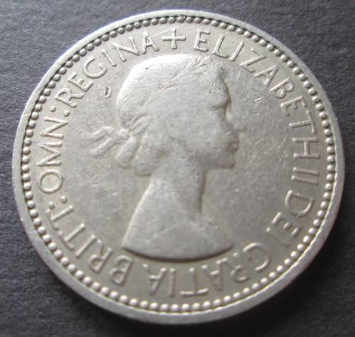 ONE SHILLING GREAT BRITAIN x6 COINS (LOT) 1953/1956/1957/1958