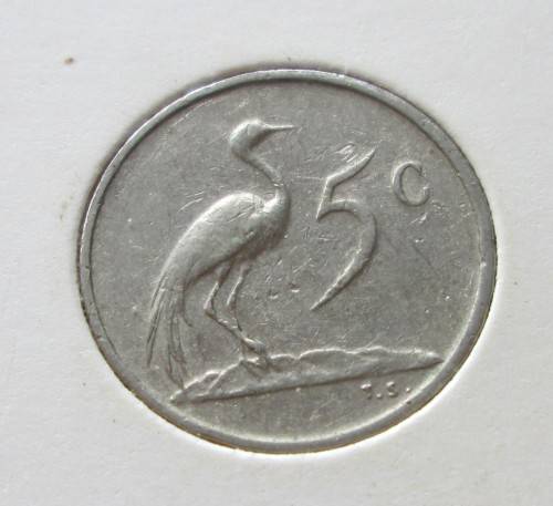 1972 FIVE CENTS SOUTH AFRICA COIN