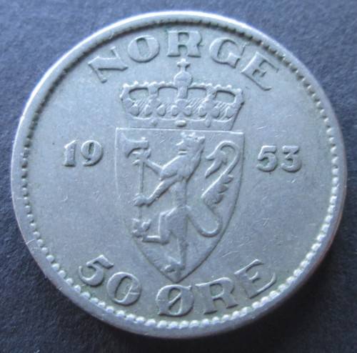 50 ORE 1953 NORGE / NORWAY COIN