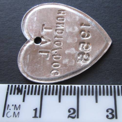 1955 TVL DOG LICENSE TAGS No. 23844/23845 (LOT)