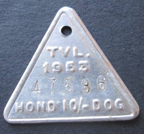 1953 TVL DOG LICENSE TAG No. 47586