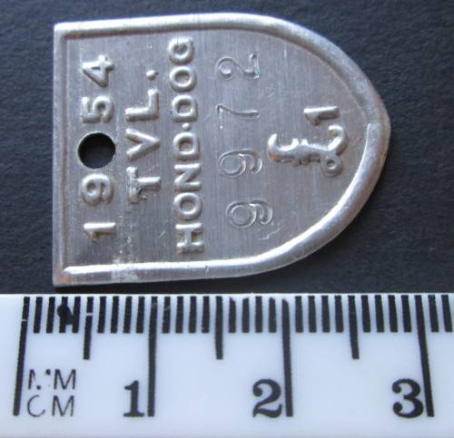 1954 TVL DOG LICENSE TAG No. 9972