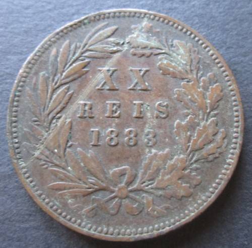 XX REIS 1883 PORTUGAL COIN