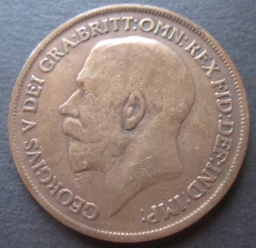 ONE PENNY 1915 GREAT BRITAIN COIN