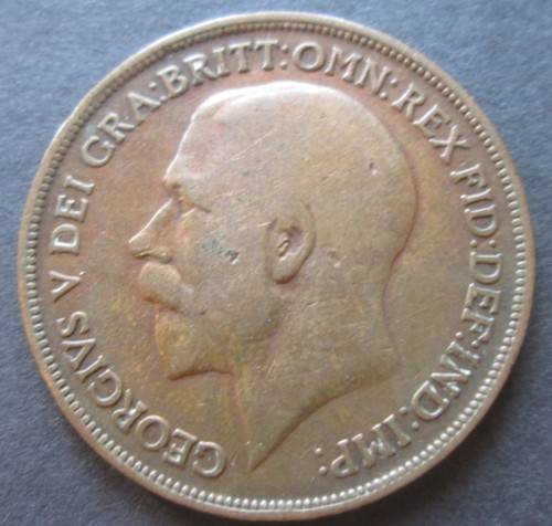 ONE PENNY 1916 GREAT BRITAIN COIN
