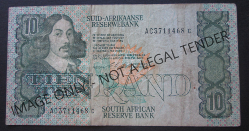 TEN RAND SOUTH AFRICA NOTE SERIAL Nr. AR3711468C (CL STALS)