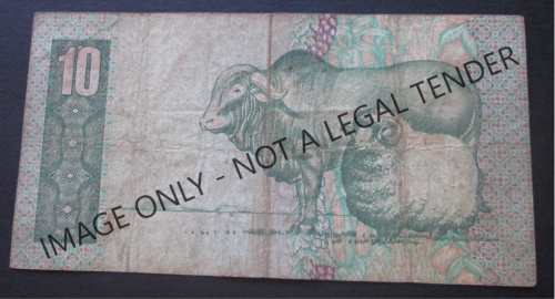 TEN RAND SOUTH AFRICA NOTE SERIAL Nr. BP7878686C (G de KOCK)