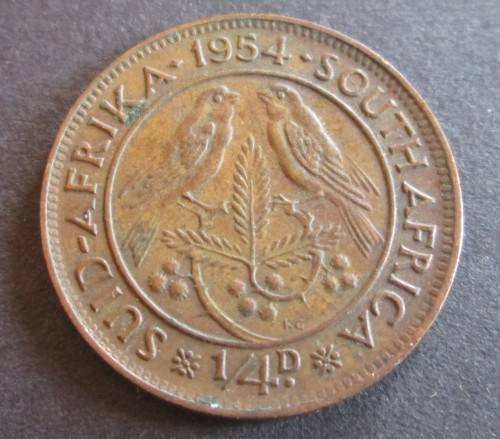1/4 PENNY 1954 (FARTHING) UNION OF SOUTH AFRICA COIN - C1545