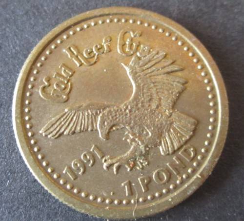 1991 GOLD REEF CITY 1 POND TOKEN - A112