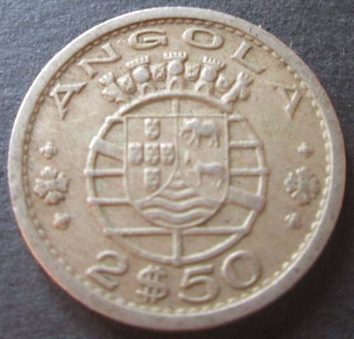 2-1/2 ESCUDOS 1967 ANGOLA PORTUGUESE COLONY COIN - C2338