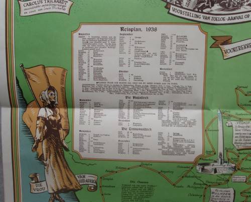 1838 - 1938 VOORTREKKER EEUFEES LANDKAART VAN DIE OSSEWATREK - RAK58