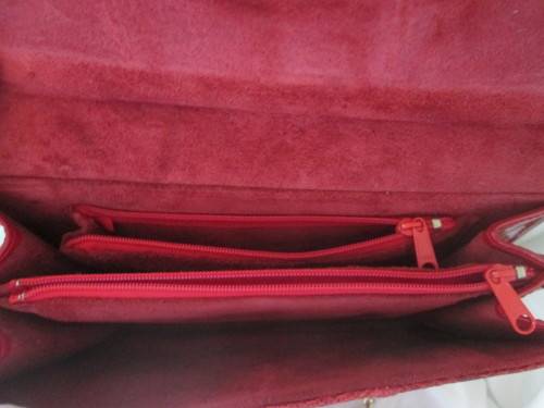 CROCODILE LEATHER SKIN RED HANDBAG - RAKA/2