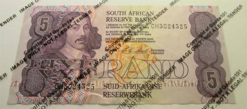 FIVE RAND SOUTH AFRICA BANKNOTES - RAKN/14