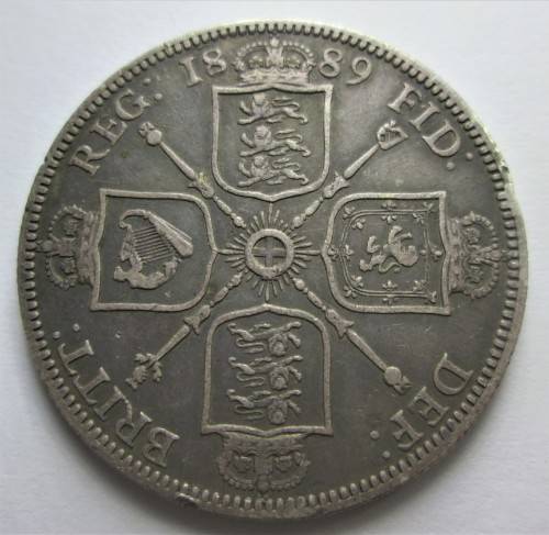 DOUBLE 1889 GREAT BRITAIN *SILVER* COIN - RAKC/245