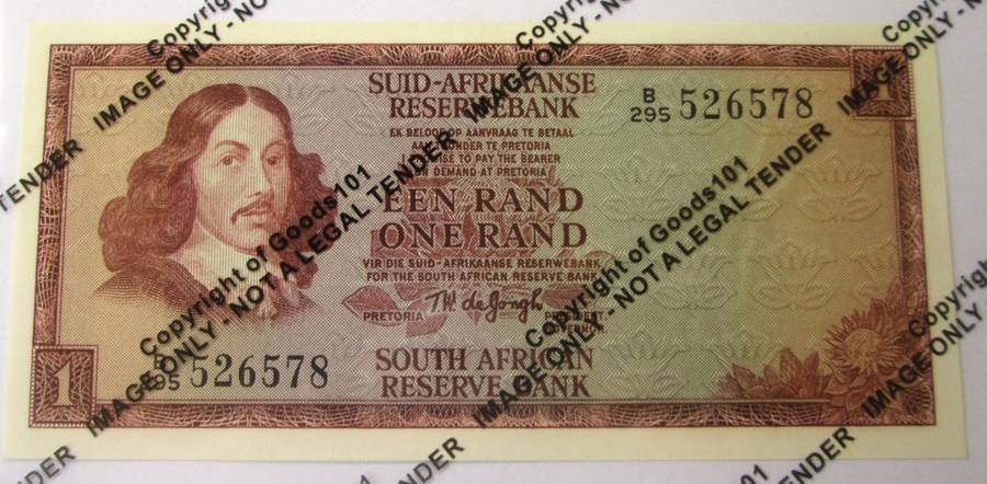 One Rand Republic of South Africa Serial Nr B295 526578